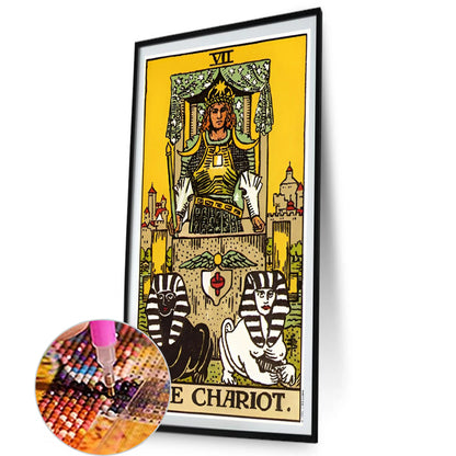 Classic Waiter Tarot Chariot - Full AB Round Drill Diamond Painting 40*70CM