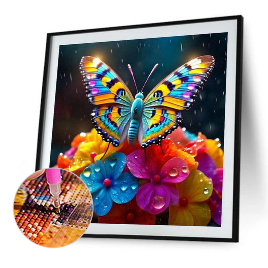 Hydrangea Butterfly - Full Round Drill Diamond Painting 40*40CM
