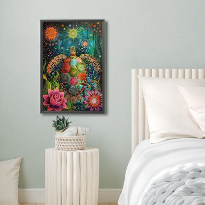 Flower Turtle - Full Round Drill Diamond Painting 40*60CM