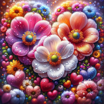 Flower - Full Round Drill Diamond Painting 40*40CM