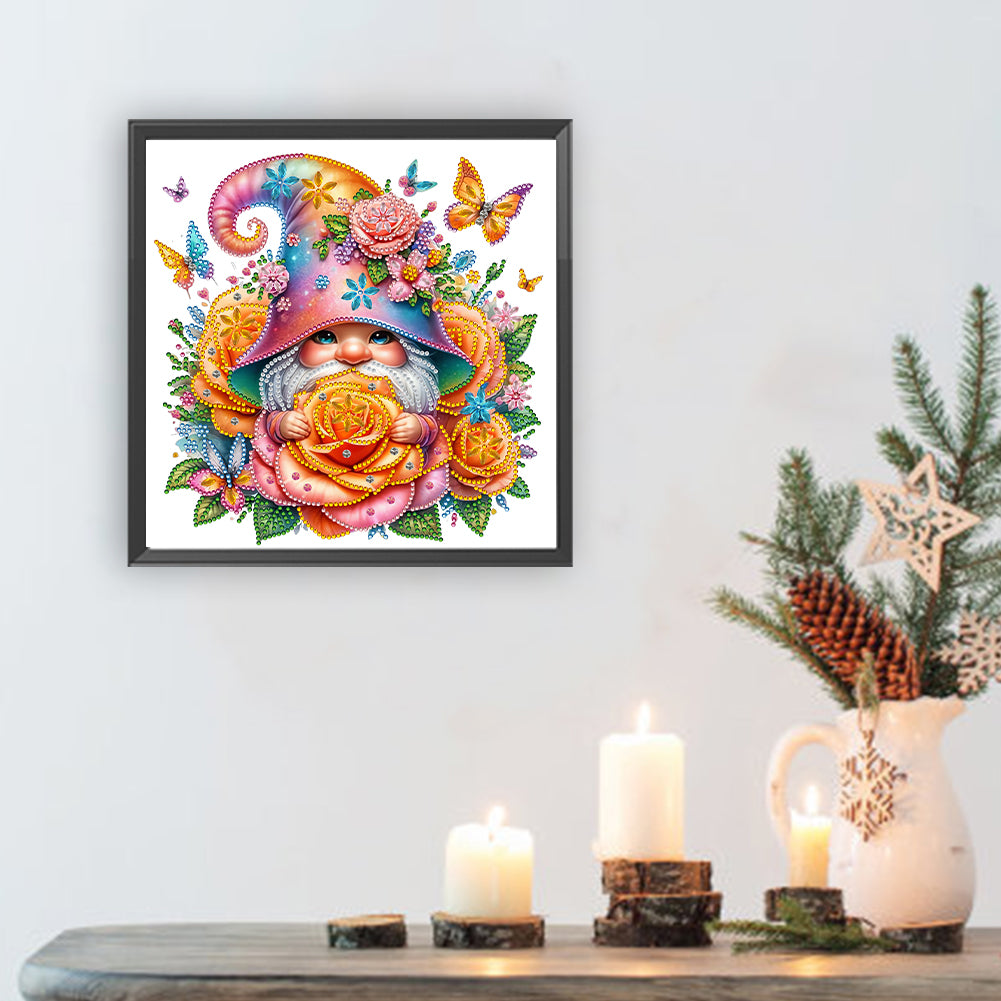 Gnome Flower - Special Shaped Drill Diamond Painting 30*30CM