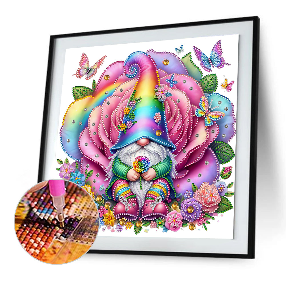 Gnome Rose - Special Shaped Drill Diamond Painting 30*30CM
