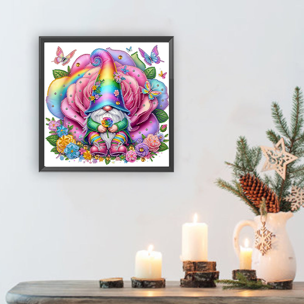 Gnome Rose - Special Shaped Drill Diamond Painting 30*30CM