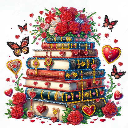 Red Rose Book - Special Shaped Drill Diamond Painting 30*30CM