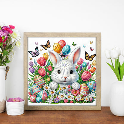 Bunny And Flower - Special Shaped Drill Diamond Painting 30*30CM