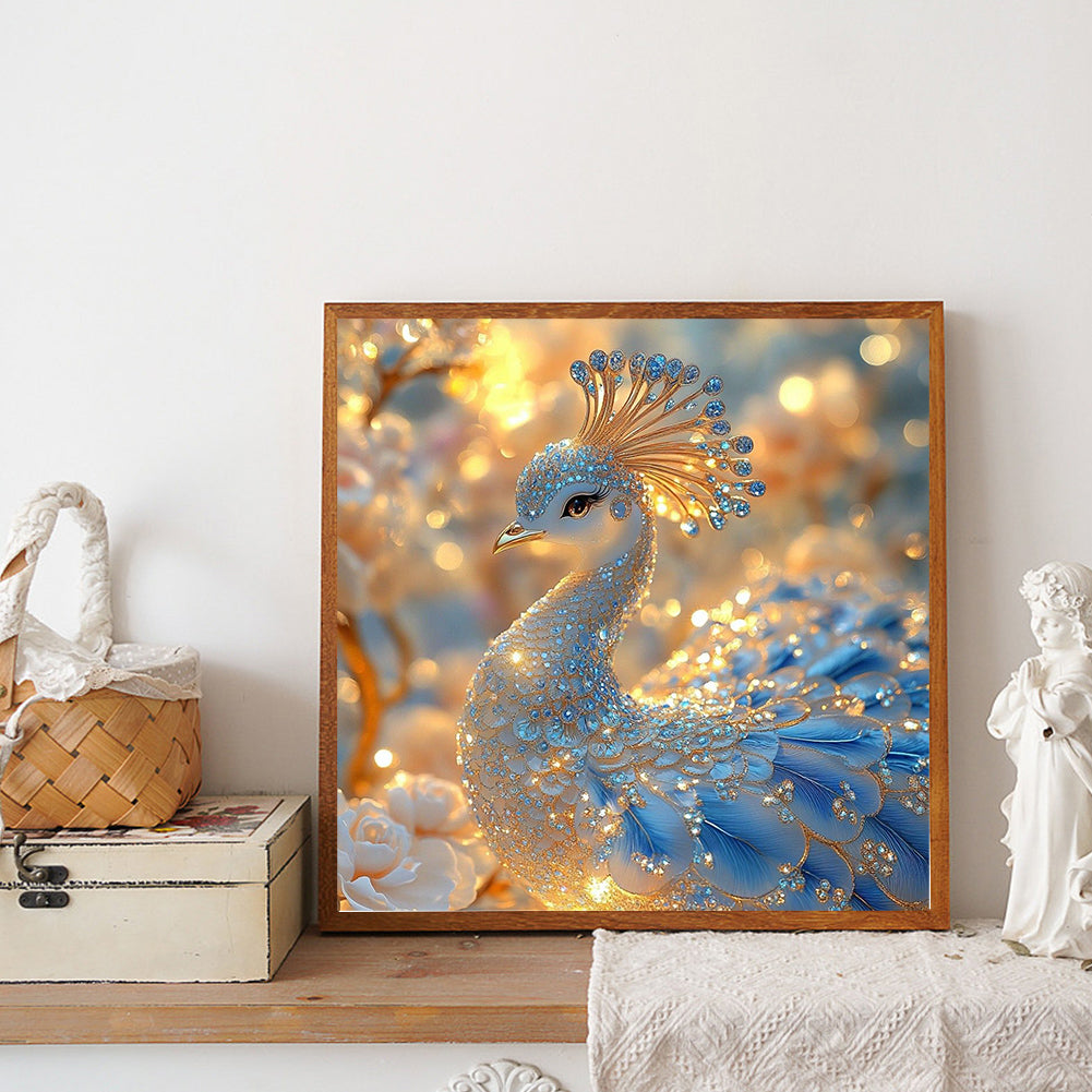 Crystal Peacock - Full Round Drill Diamond Painting 40*40CM