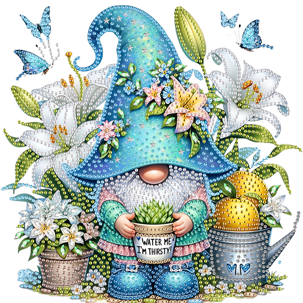 Lily And Gnome - Special Shaped Drill Diamond Painting 30*30CM
