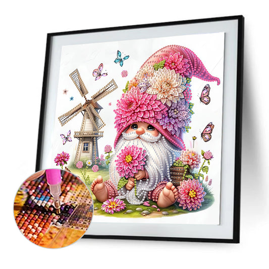 Windmill And Gnome - Special Shaped Drill Diamond Painting 30*30CM
