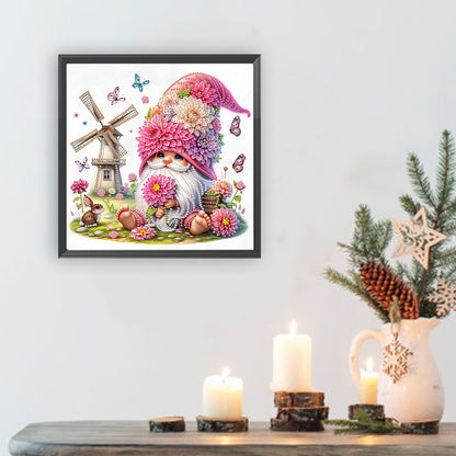 Windmill And Gnome - Special Shaped Drill Diamond Painting 30*30CM