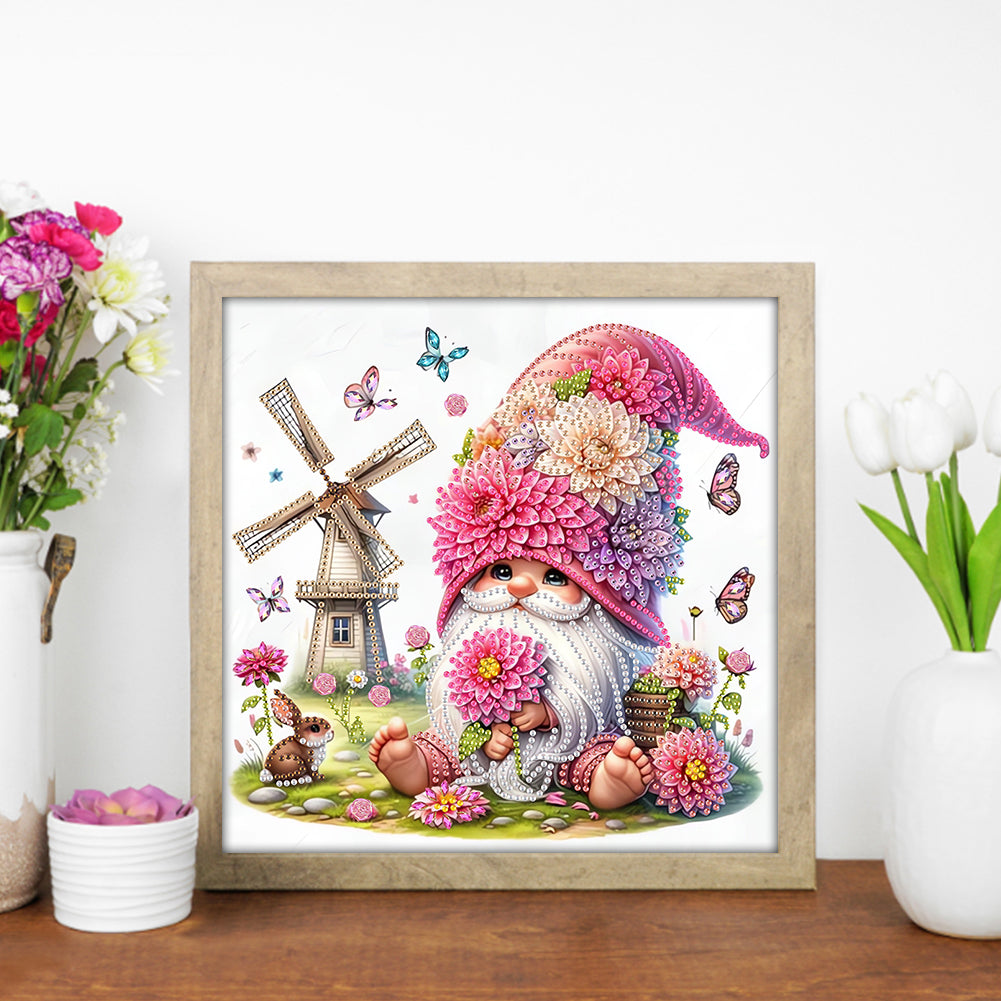 Windmill And Gnome - Special Shaped Drill Diamond Painting 30*30CM