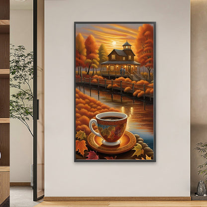 Autumn Coffee Leisure Time - Full Square Drill Diamond Painting 40*70CM