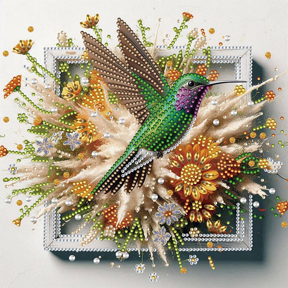 Hummingbird Escapes The Frame - Special Shaped Drill Diamond Painting 30*30CM
