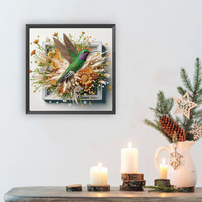 Hummingbird Escapes The Frame - Special Shaped Drill Diamond Painting 30*30CM