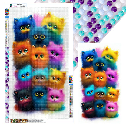 Cat - Full Round Drill Diamond Painting 40*70CM