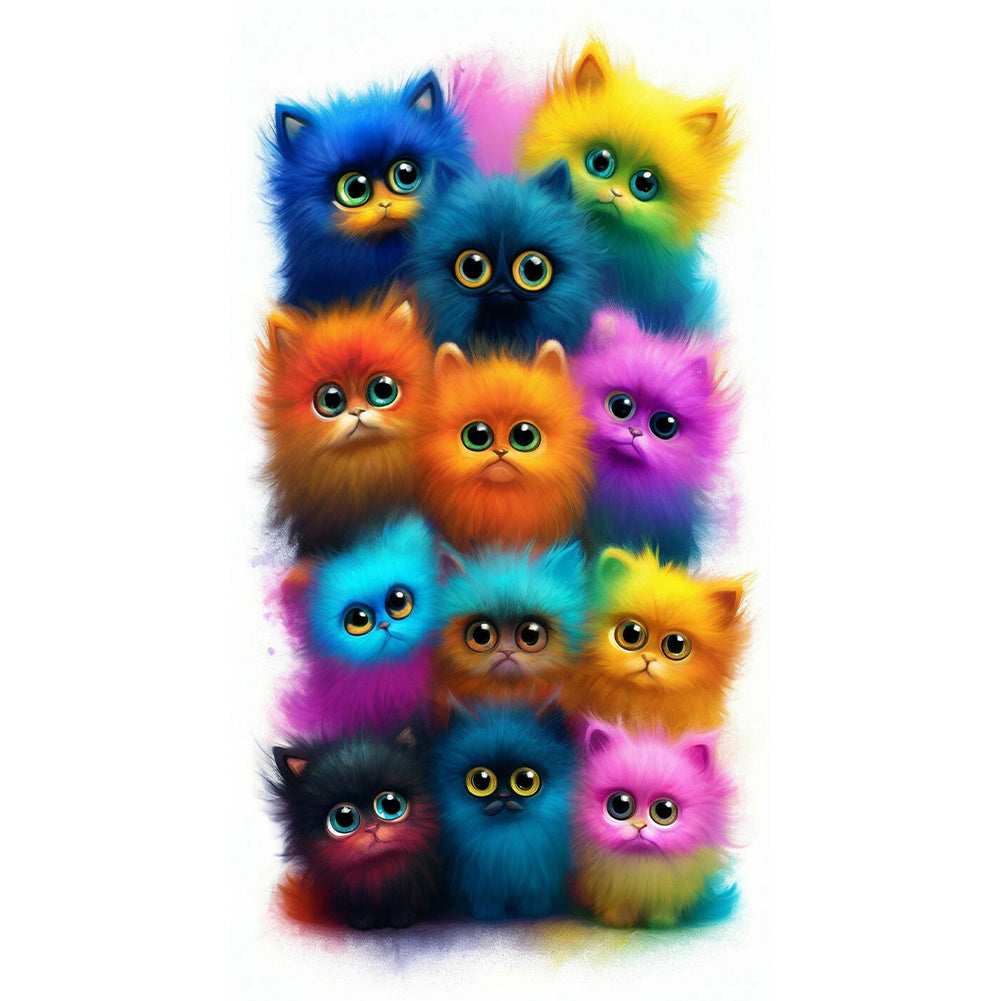 Cat - Full Round Drill Diamond Painting 40*70CM