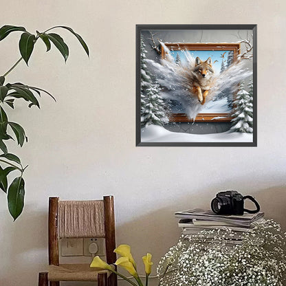 Wolf Escapes The Frame - Full Square Drill Diamond Painting 40*40CM