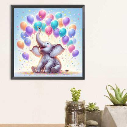 Balloon Elephant - Full Round Drill Diamond Painting 30*30CM