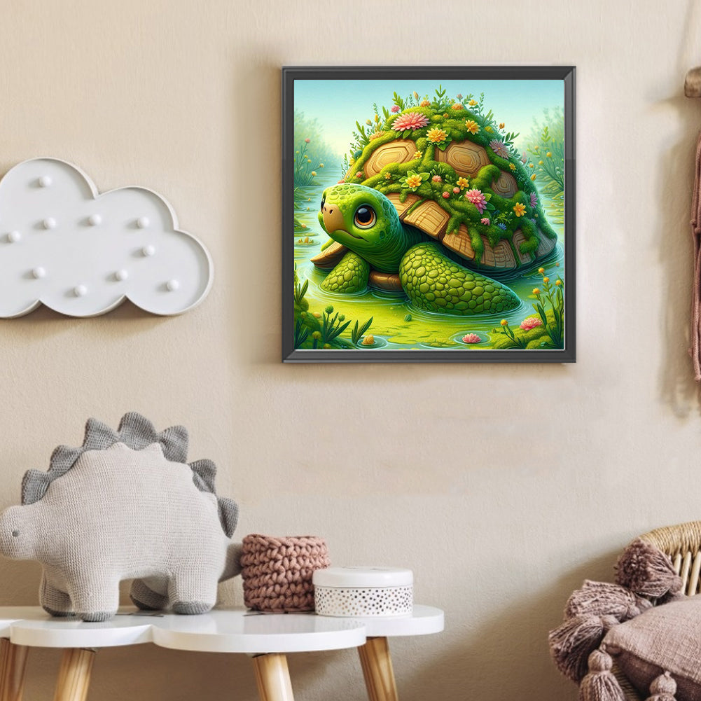 Turtle In The Bush - Full Round Drill Diamond Painting 30*30CM