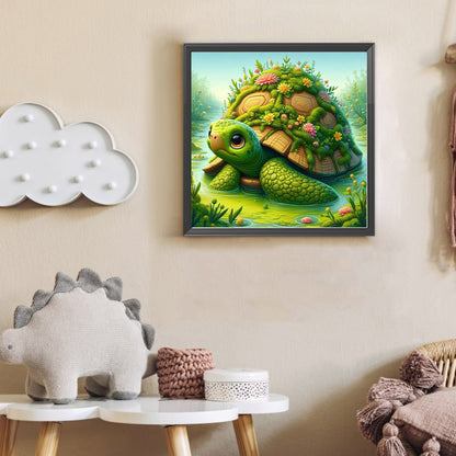 Turtle In The Bush - Full Round Drill Diamond Painting 30*30CM
