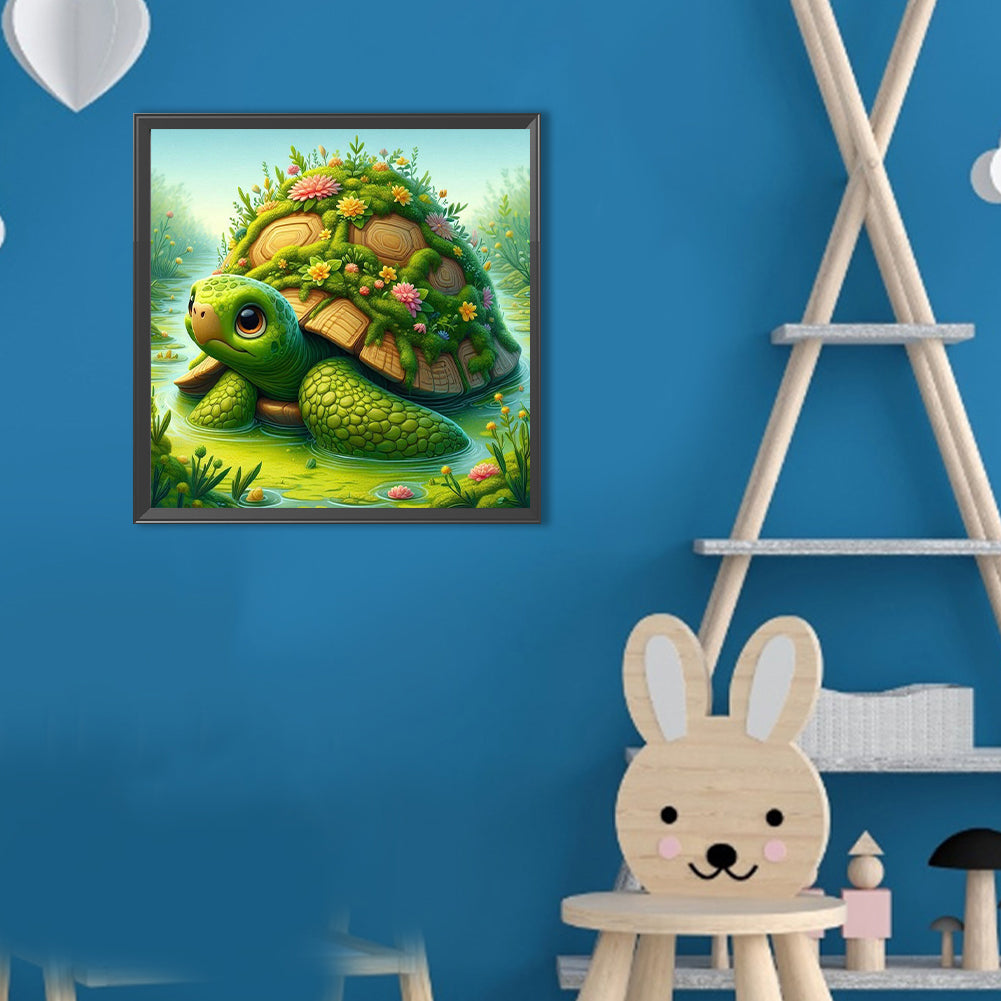 Turtle In The Bush - Full Round Drill Diamond Painting 30*30CM