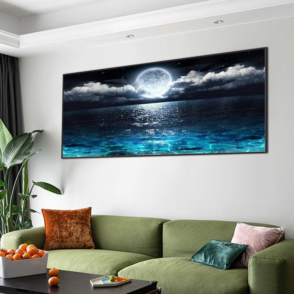 Sunrise At Sea At Night - Full Square Drill Diamond Painting 80*40CM