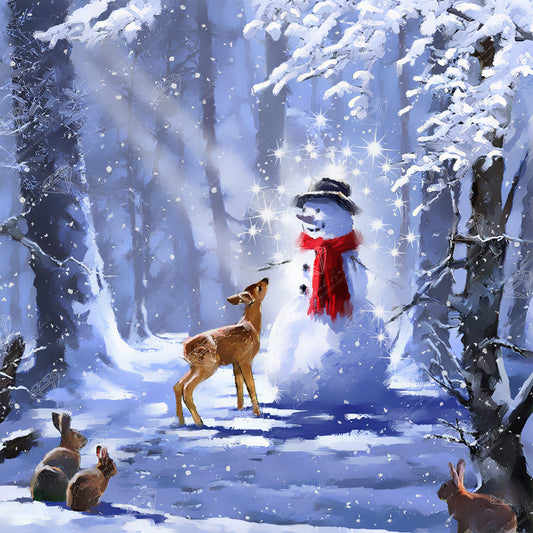 Deer And Snowman - Full Square Drill Diamond Painting 40*40CM