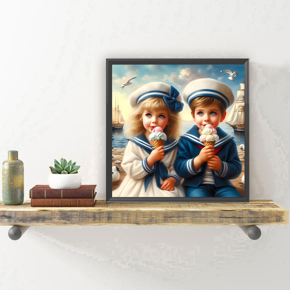 Navy Kids - Full Round Drill Diamond Painting 30*30CM