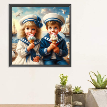 Navy Kids - Full Round Drill Diamond Painting 30*30CM