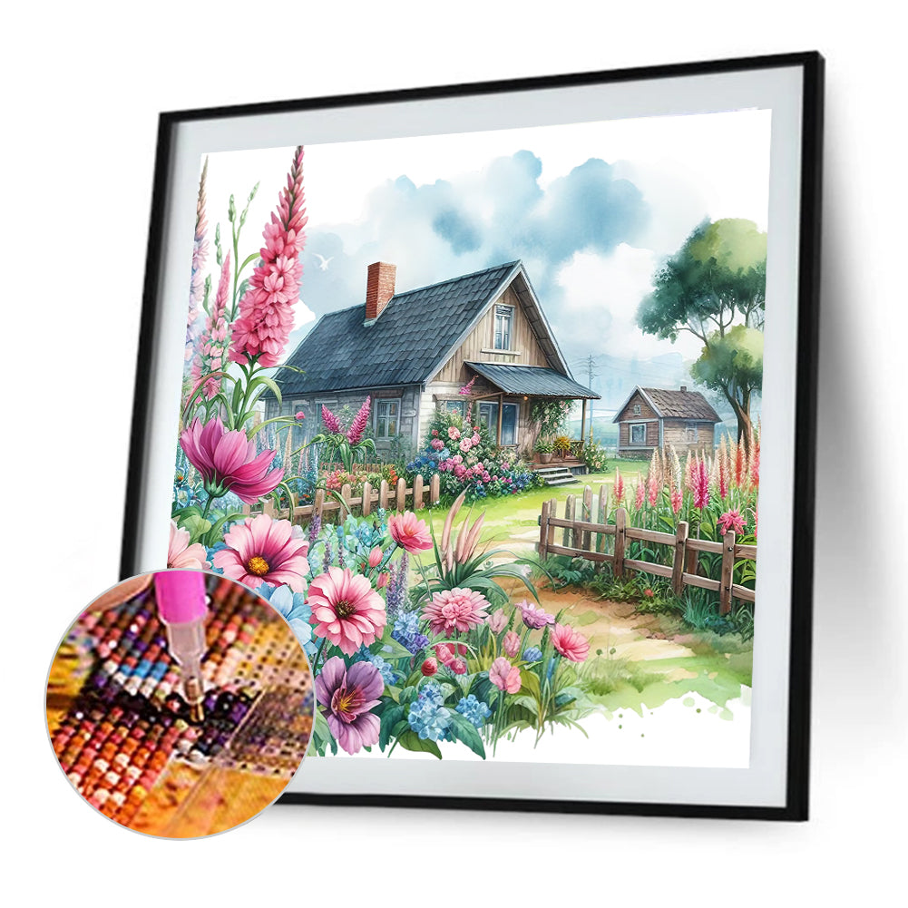 Garden Hut - Full Round Drill Diamond Painting 40*40CM