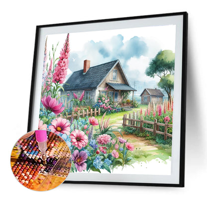 Garden Hut - Full Round Drill Diamond Painting 40*40CM