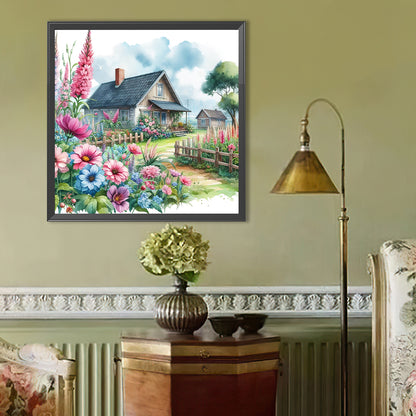 Garden Hut - Full Round Drill Diamond Painting 40*40CM
