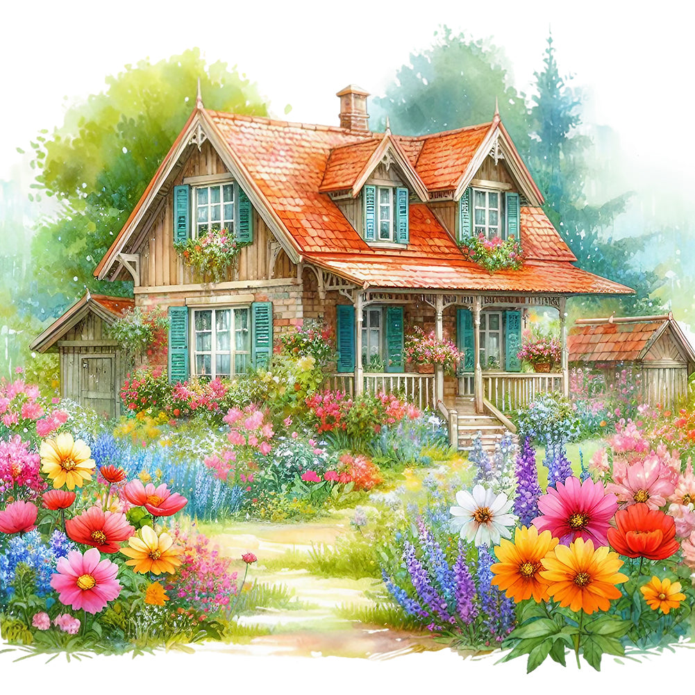 Garden Hut - Full Round Drill Diamond Painting 40*40CM