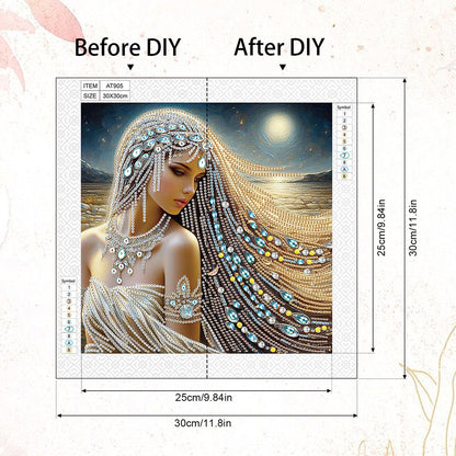 Gorgeous And Elegant Lady - Special Shaped Drill Diamond Painting 30*30CM