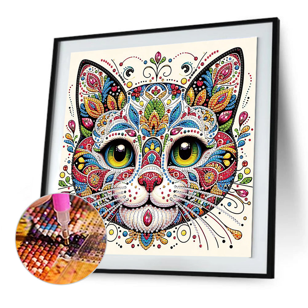 Mandala Cat - Special Shaped Drill Diamond Painting 30*30CM