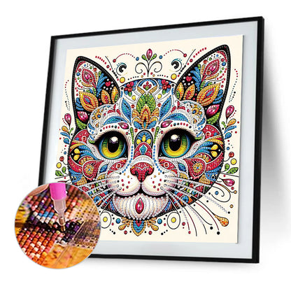 Mandala Cat - Special Shaped Drill Diamond Painting 30*30CM