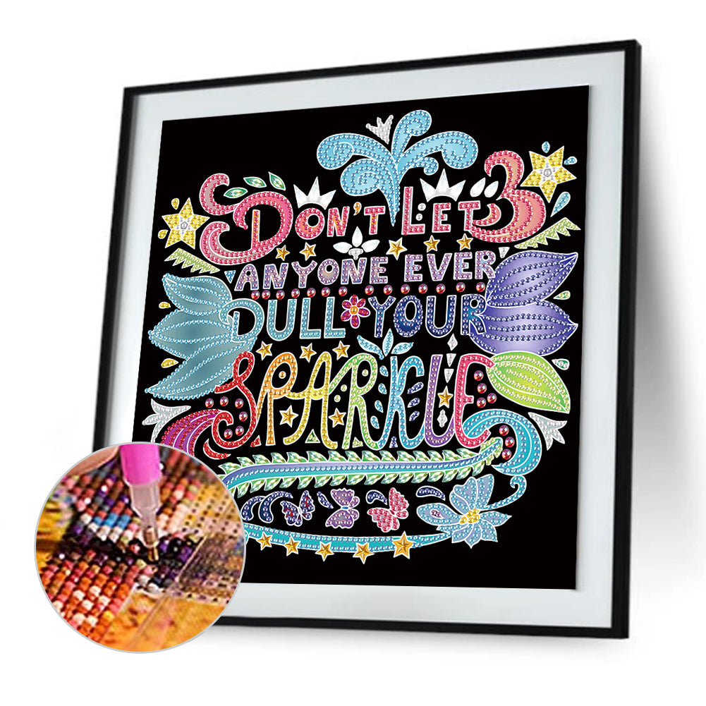 Good Wishes In English - Special Shaped Drill Diamond Painting 30*30CM