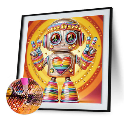 Cute Robot - Special Shaped Drill Diamond Painting 30*30CM