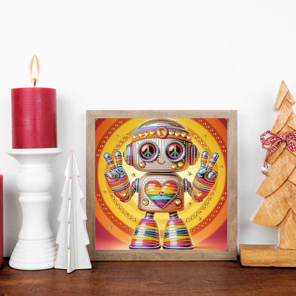 Cute Robot - Special Shaped Drill Diamond Painting 30*30CM