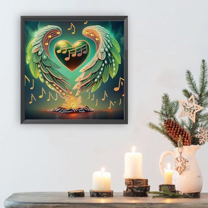Notes With Heart Wings - Special Shaped Drill Diamond Painting 30*30CM