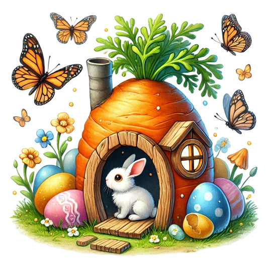 Easter Carrot House - Full Round Drill Diamond Painting 30*30CM