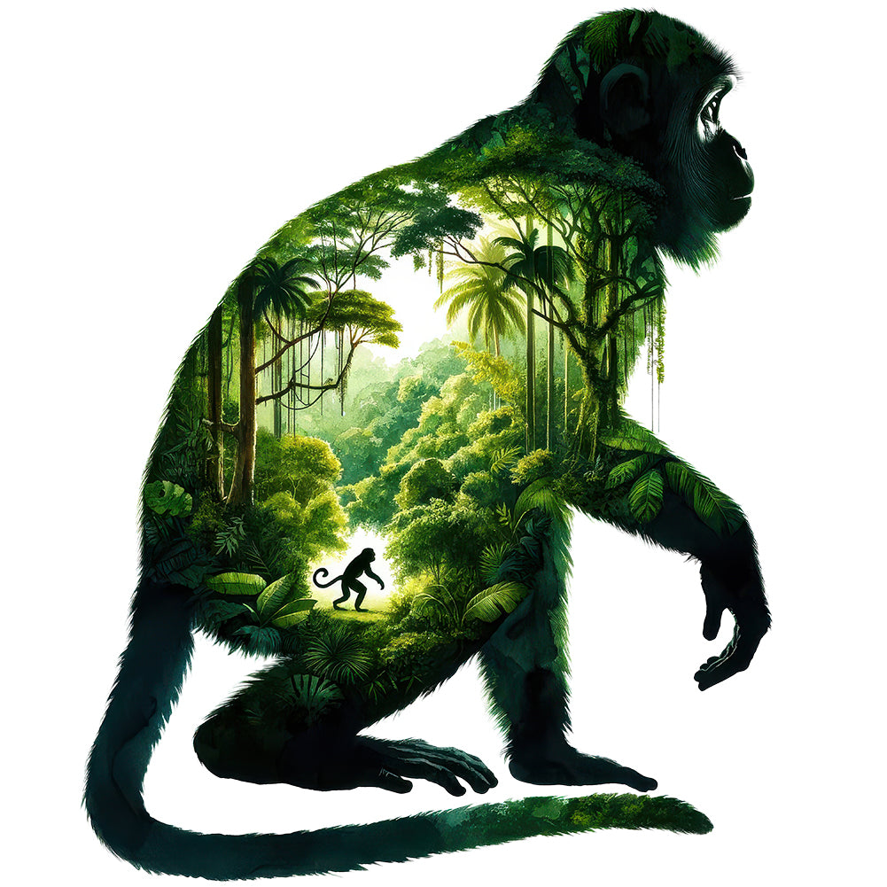 Monkey - Full Round Drill Diamond Painting 30*30CM