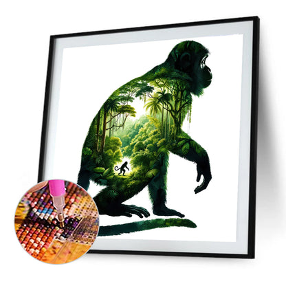 Monkey - Full Round Drill Diamond Painting 30*30CM