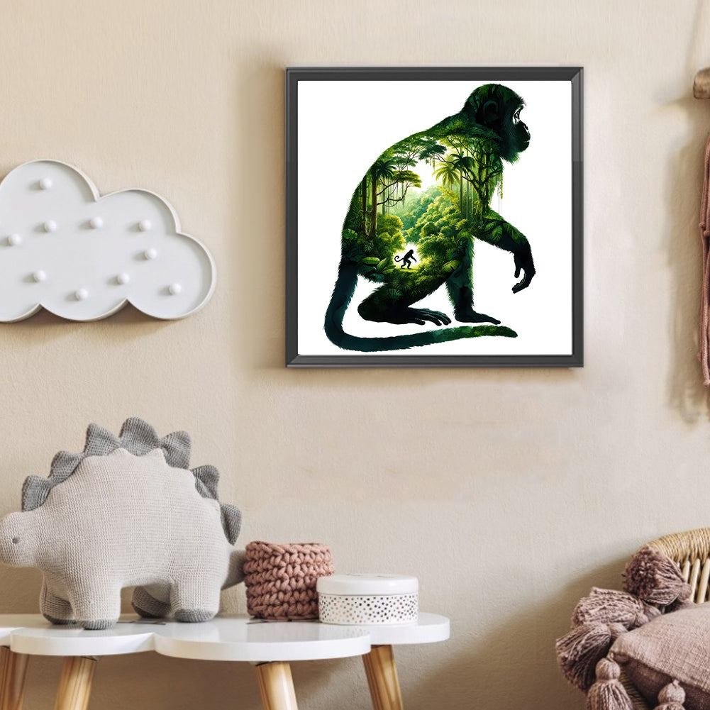 Monkey - Full Round Drill Diamond Painting 30*30CM