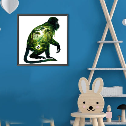 Monkey - Full Round Drill Diamond Painting 30*30CM