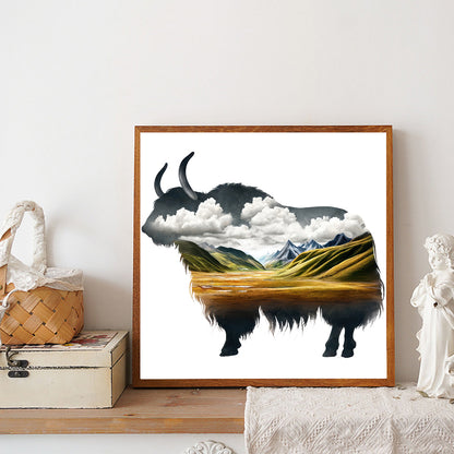 Cow - Full Round Drill Diamond Painting 30*30CM