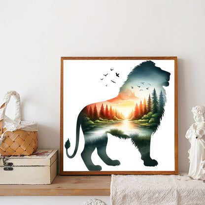 Lion - Full Round Drill Diamond Painting 30*30CM