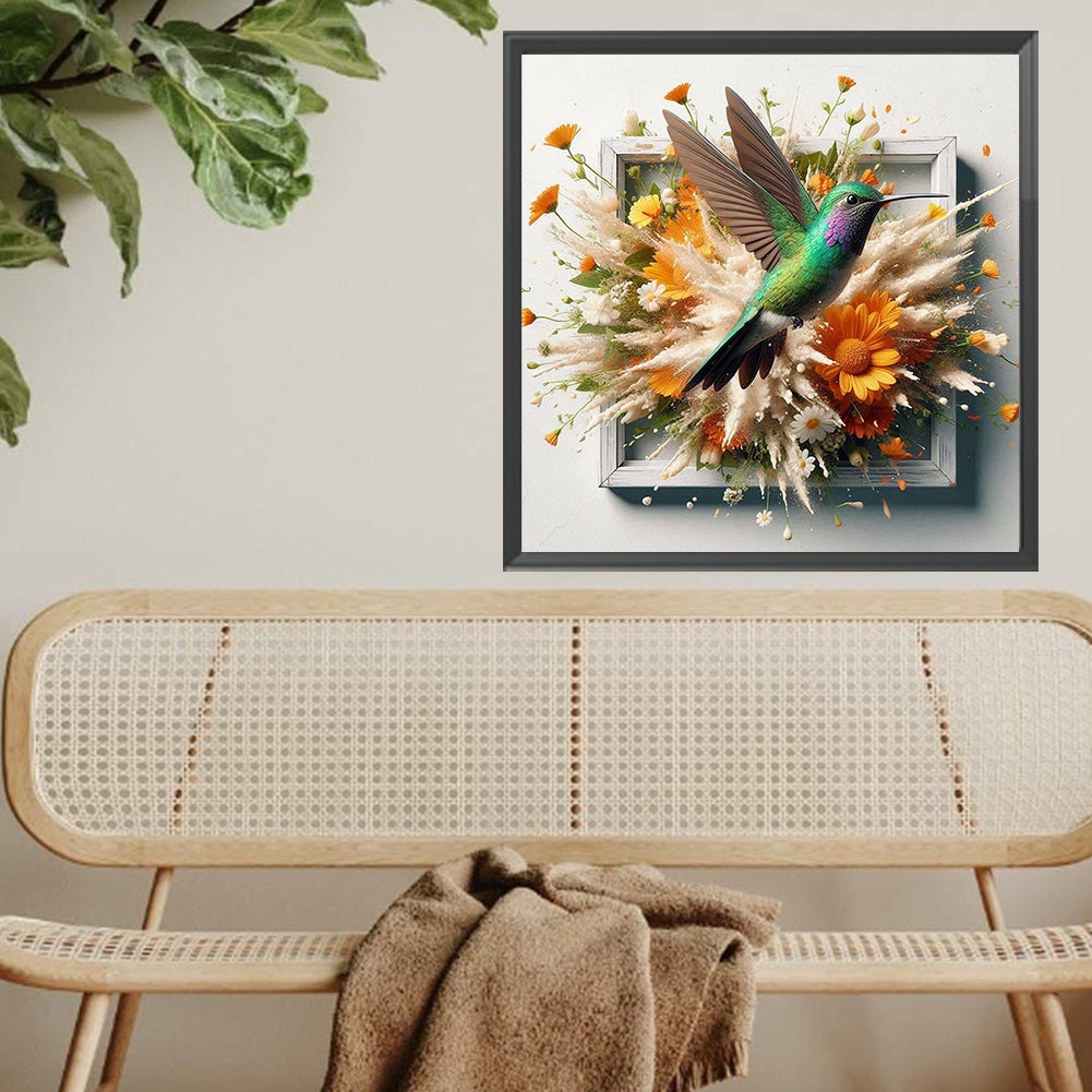 Hummingbird Escapes The Frame - Full Square Drill Diamond Painting 40*40CM