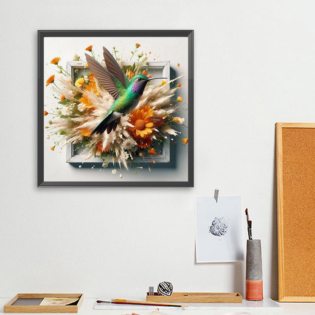 Hummingbird Escapes The Frame - Full Square Drill Diamond Painting 40*40CM