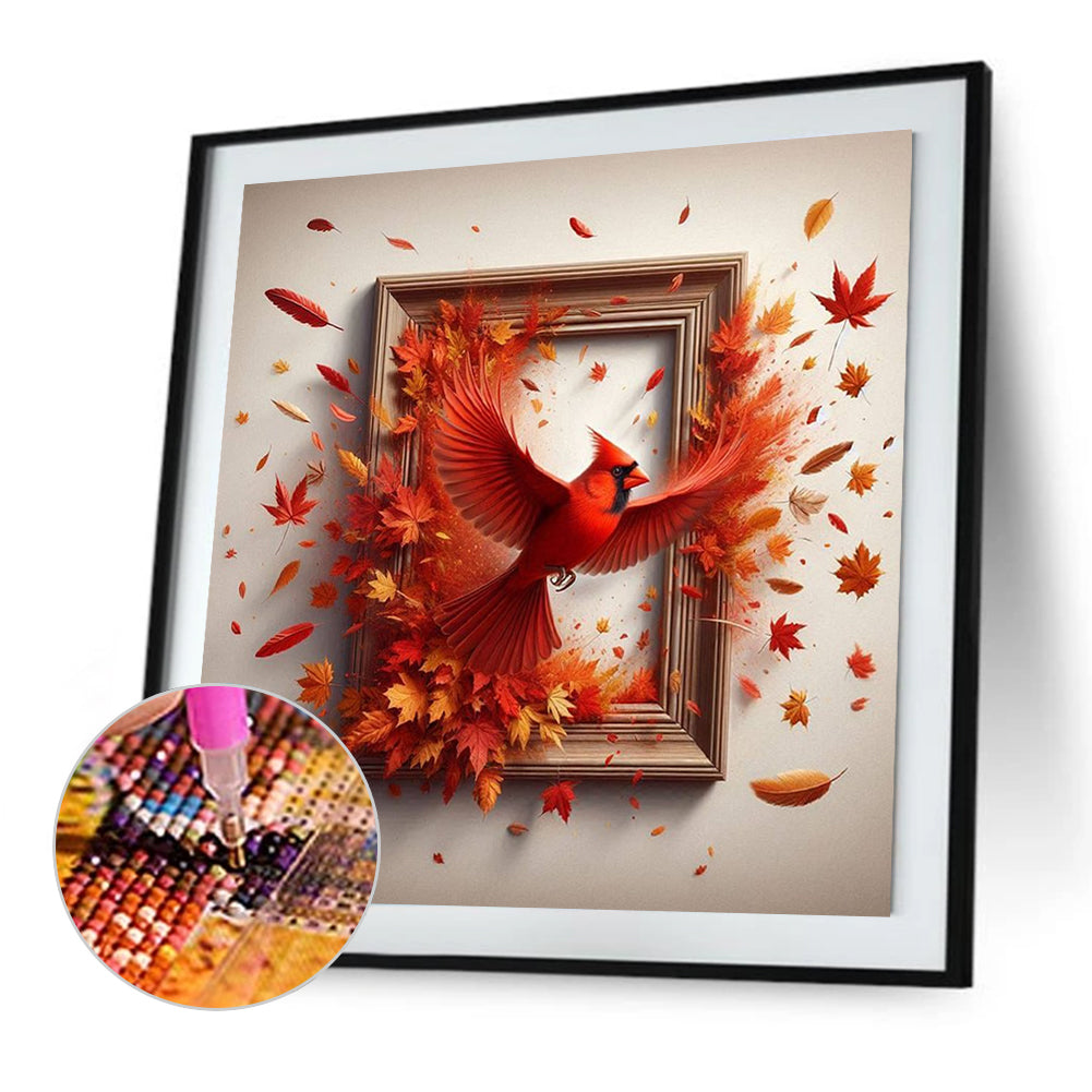 Cardinal Escapes The Frame - Full Square Drill Diamond Painting 40*40CM