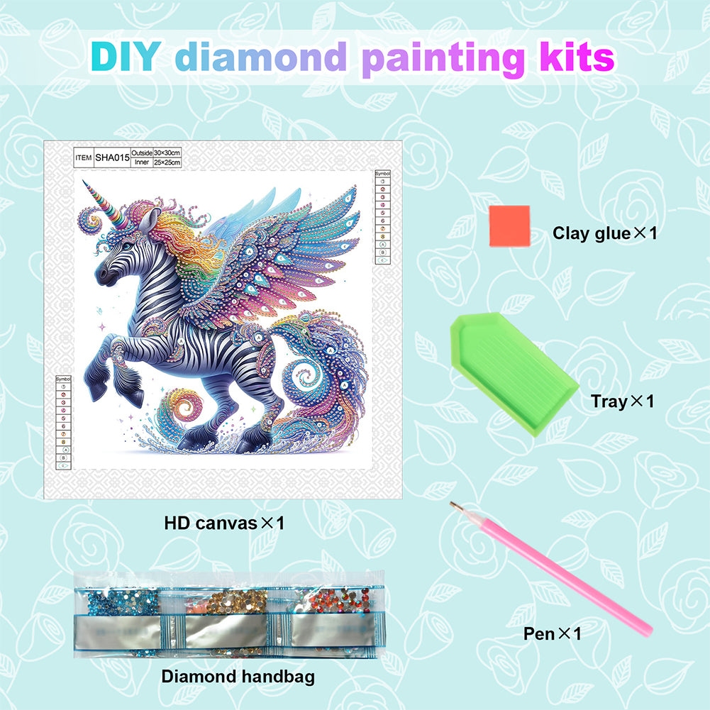 Winged Unicorn - Special Shaped Drill Diamond Painting 30*30CM